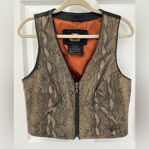 HARLEY DAVIDSON Motorcycles Women's Small Biker Vest 100% Leather Snake Python